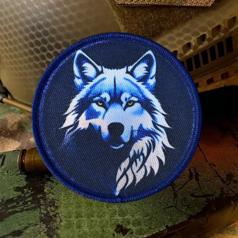 

Blue Wolf Tactica Printing Patch Hook&Loop Military Morale Badge Armband Tactical Backpack Hats Stickers DIY Patches on Clothing