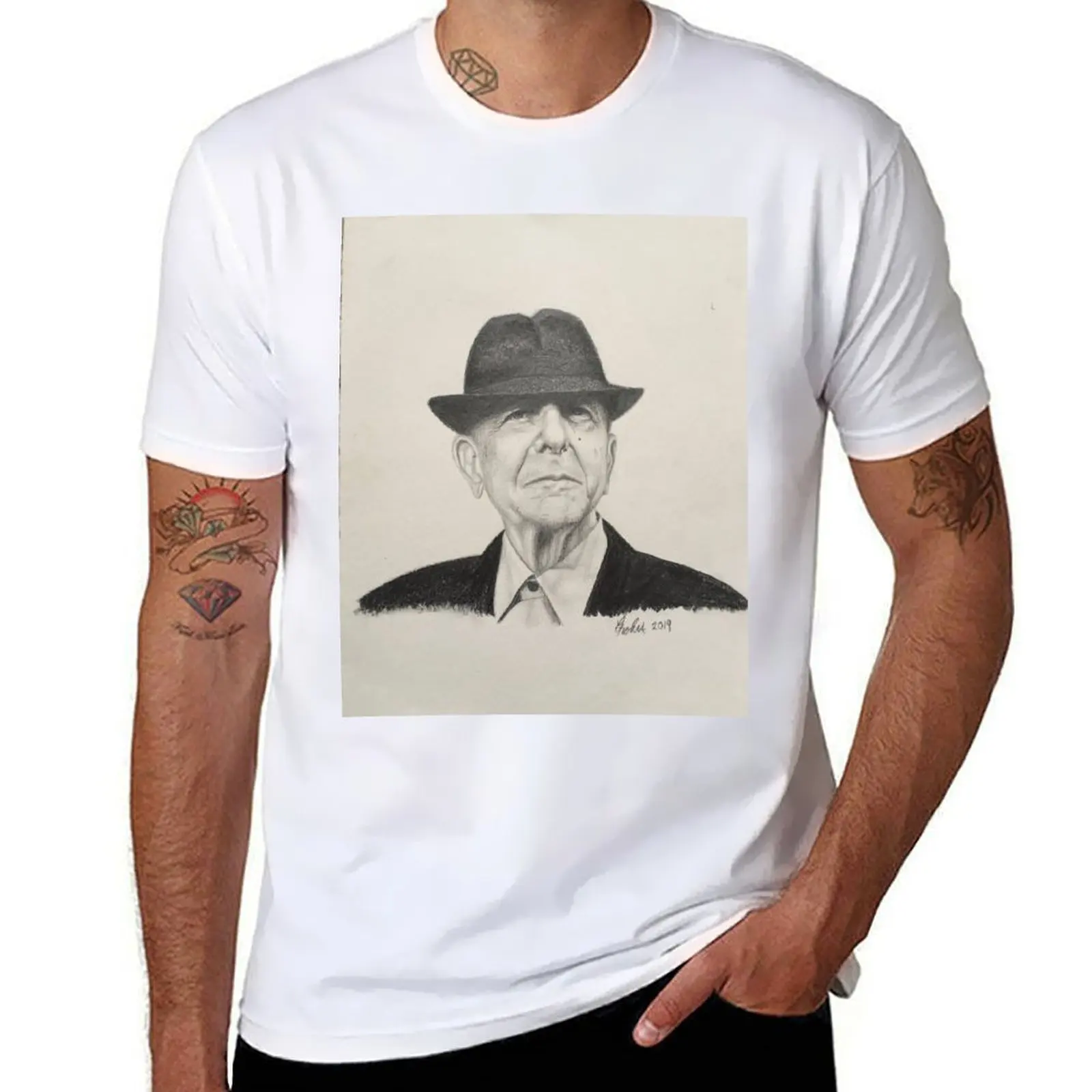 

Pencil portrait of Leonard Cohen T-Shirt anime tshirt funny t shirts dark humor T-Shirt