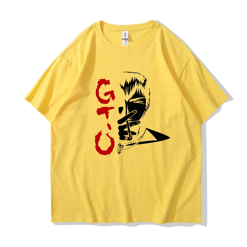 Harajuku Funny Anime Great Teacher Onizuka T Shirt Men Gto Manga Tshirt O-Neck Cotton Tee Top Japan Eikichi T-Shirt