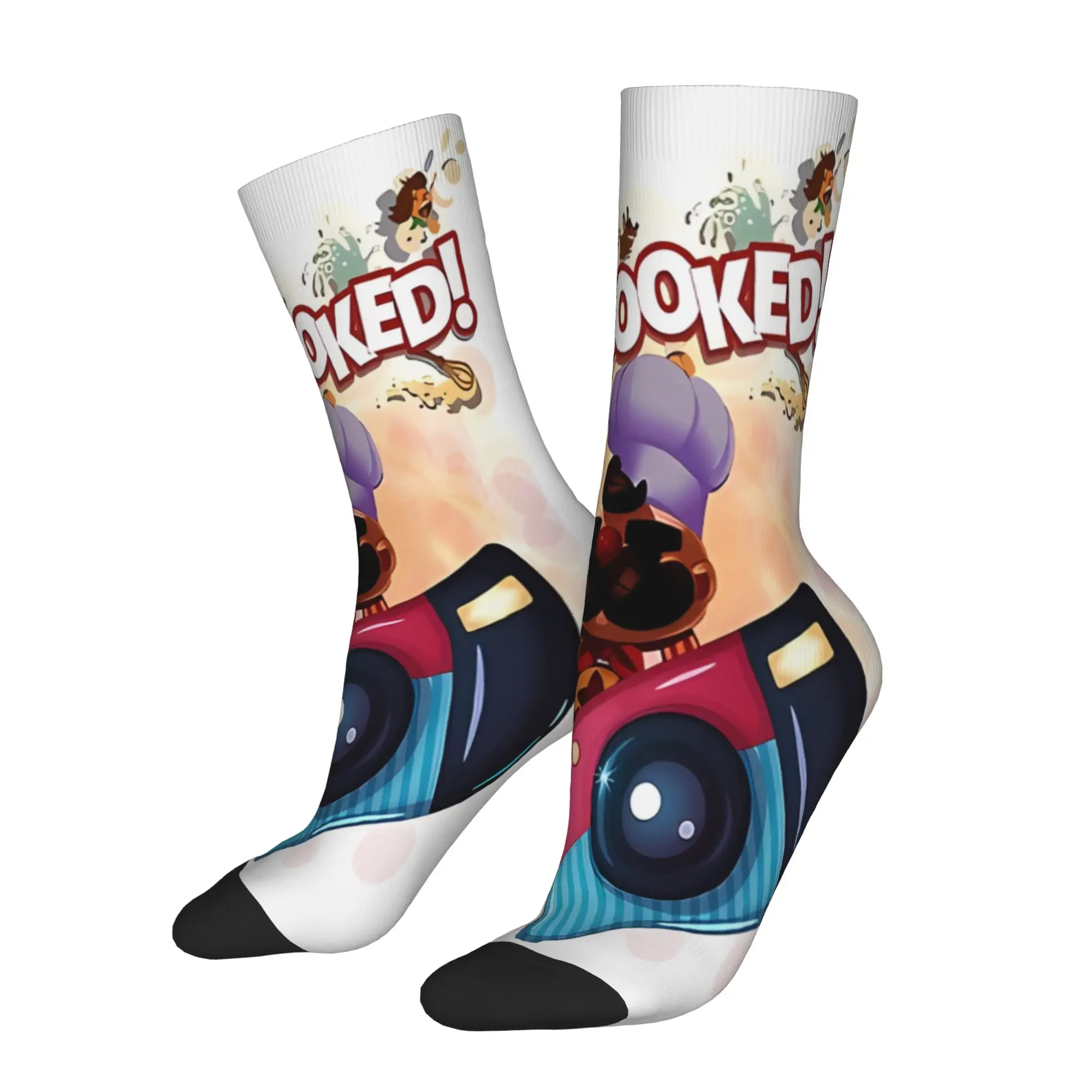 

1 Pair Funny Sock Overcooked Real Life Camera Chefs STRONG MAN Hip Hop Quality Pattern Printed Men Crew Socks Casual Men's Socks