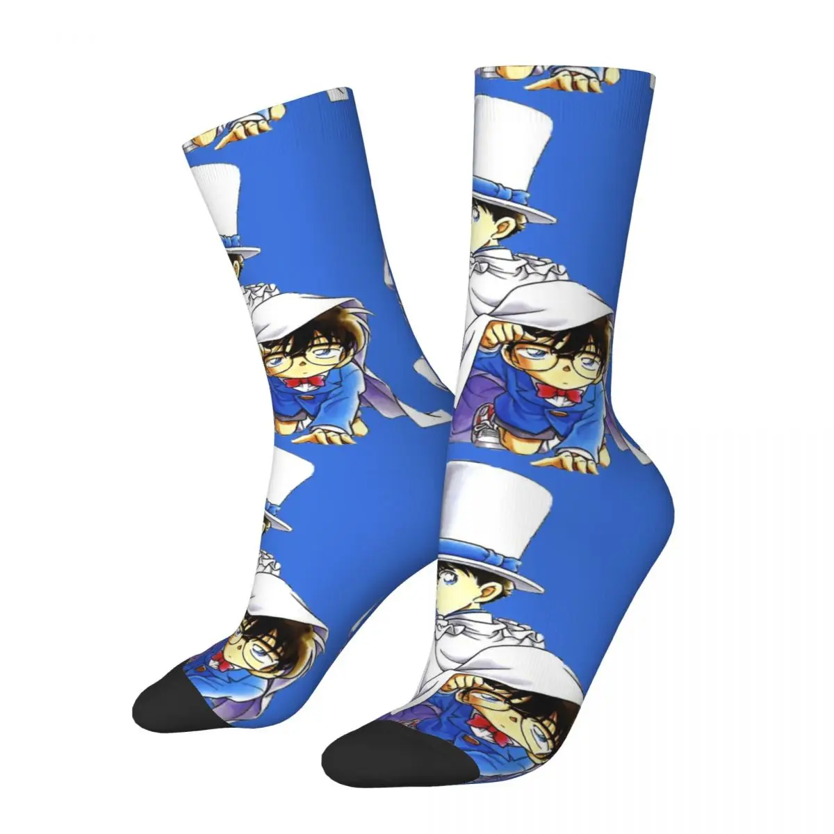 Hip Hop Retro Kid Crazy Men's Compression Socks Unisex Detective Conan Harajuku Pattern Printed Funny Novelty Happy Crew Sock