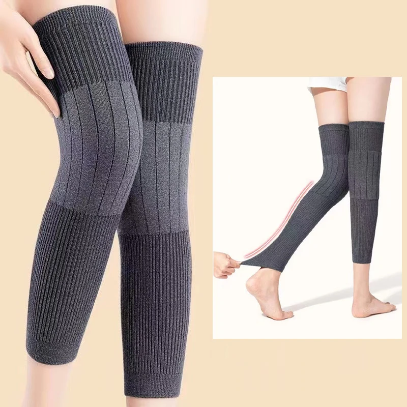 Velvet Warmth Knee Pads Extended Anti Slip Knee Pads Unisex Long Plus Winter Knee Pads