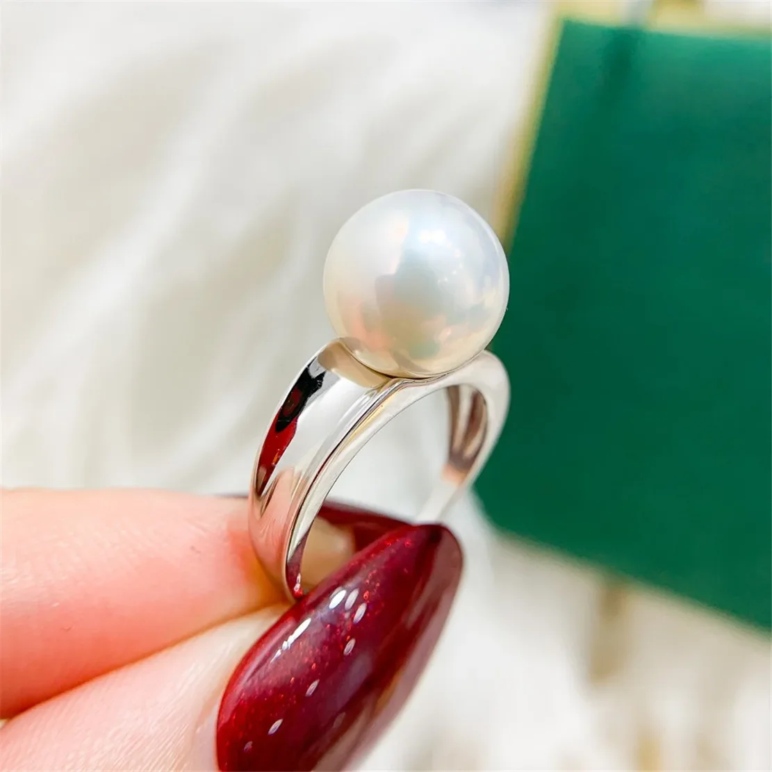 925 Stamped Alloy Gold-Plating Adjustable Pearl Ring Holder DIY Jewelry Findings, Craft Supplies for Handmade Rings No Pearl