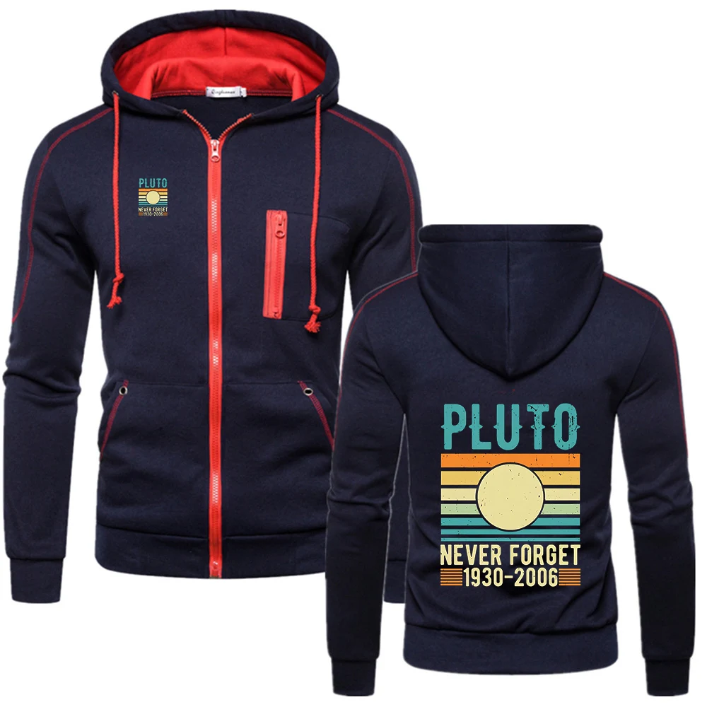 2025 الرجال الخريف والشتاء جديد لا تنسى أبدًا بلوتو ريترو ستايل طباعة بلون مقنعين القطن سستة معطف دافئ القمم