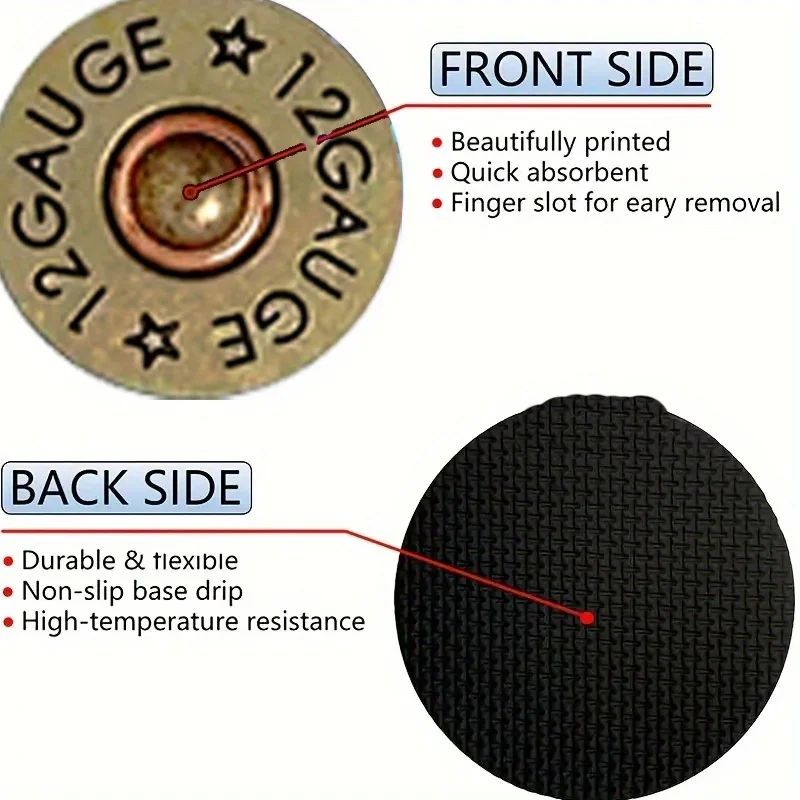 2pcs Bullet Design Car Coasters - Automotive Interior Additions - Drink Coasters For Home And Office Use For Both Men And Women