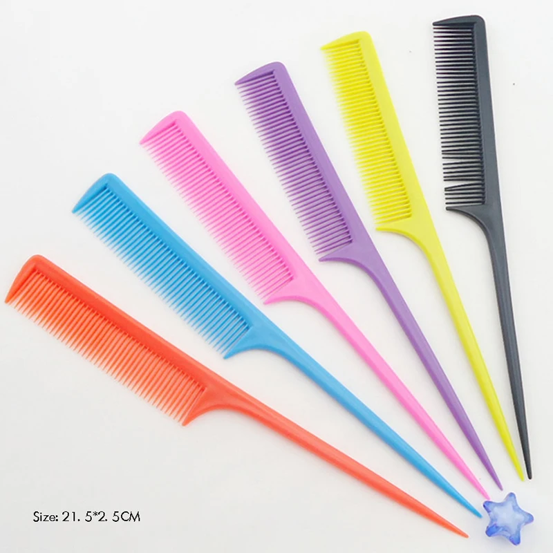 3ชิ้น/ล็อตเครื่องสำอางค์หางหวีผมหวีจัดแต่งทรงผมพลาสติกทนความร้อน Tail Comb สำหรับ Back Combing,ราก Teasing,เพิ่ม Volume