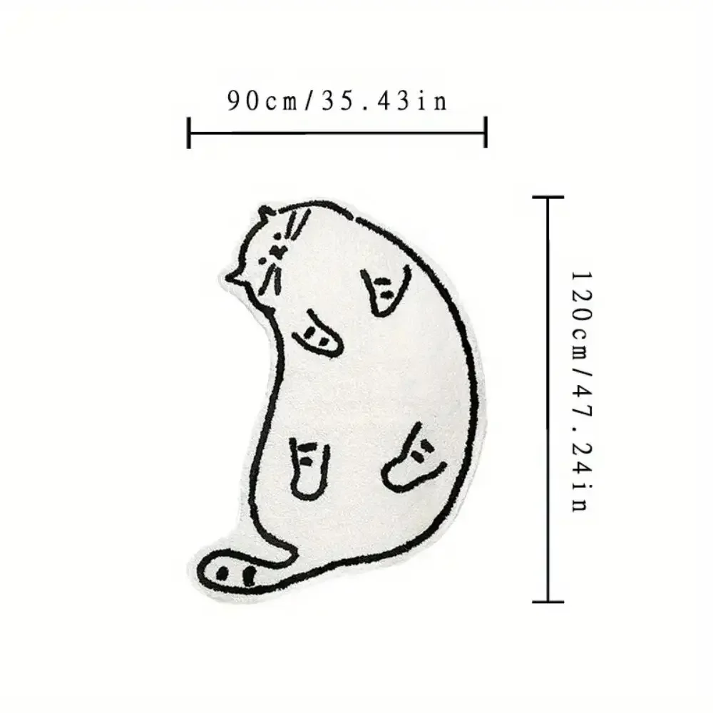 سجادة VIKAMA Cartoon Cat - سجادة بجانب السرير دافئة ومقاومة للانزلاق لغرفة النوم وغرفة المعيشة وسجادة أرضية الدراسة - منتج ديكور المنزل