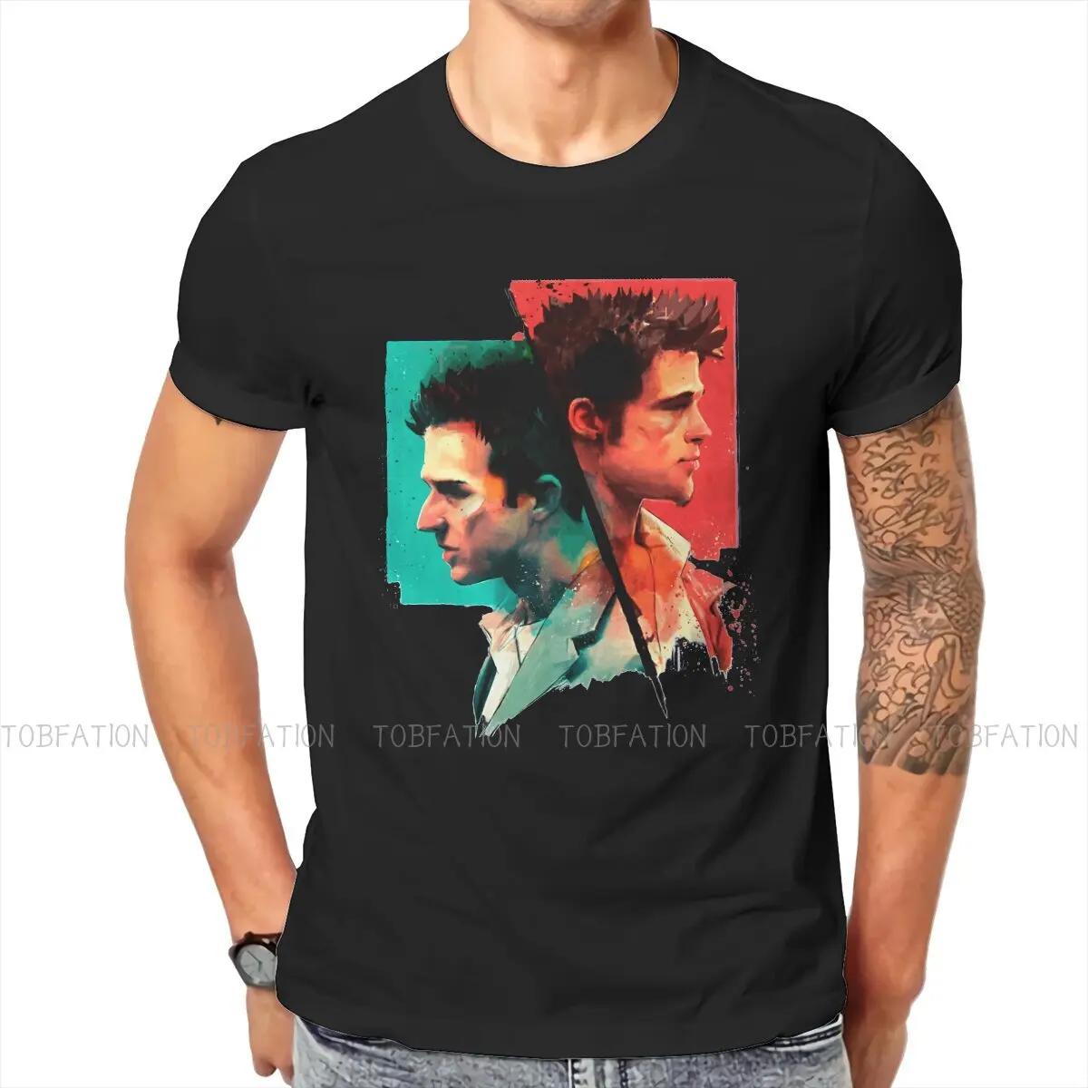 Drawing Classic  Hip Hop TShirt Fight Club The Narrator Film Casual T Shirt Newest T-shirt For Men Women