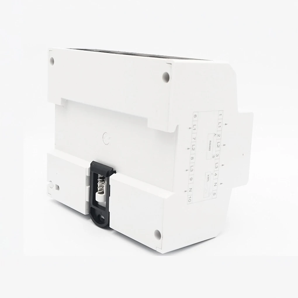 

10-40A DIN Rail Energy Meter LCD Display Plastic Case Dual LED Home School Office Building 3 Phase 4 Wire Wattmeter