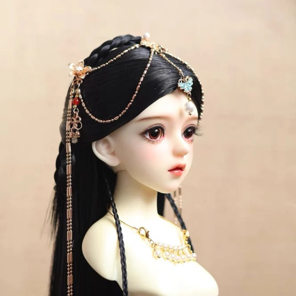 1/6 1/4 고대 코스튬 BJD 인형 가발, 중국 빈티지 긴 머리 요정 가발, YOSD MSD SD13 소녀 SSDF 액세서리 1898, 1/3 체중계