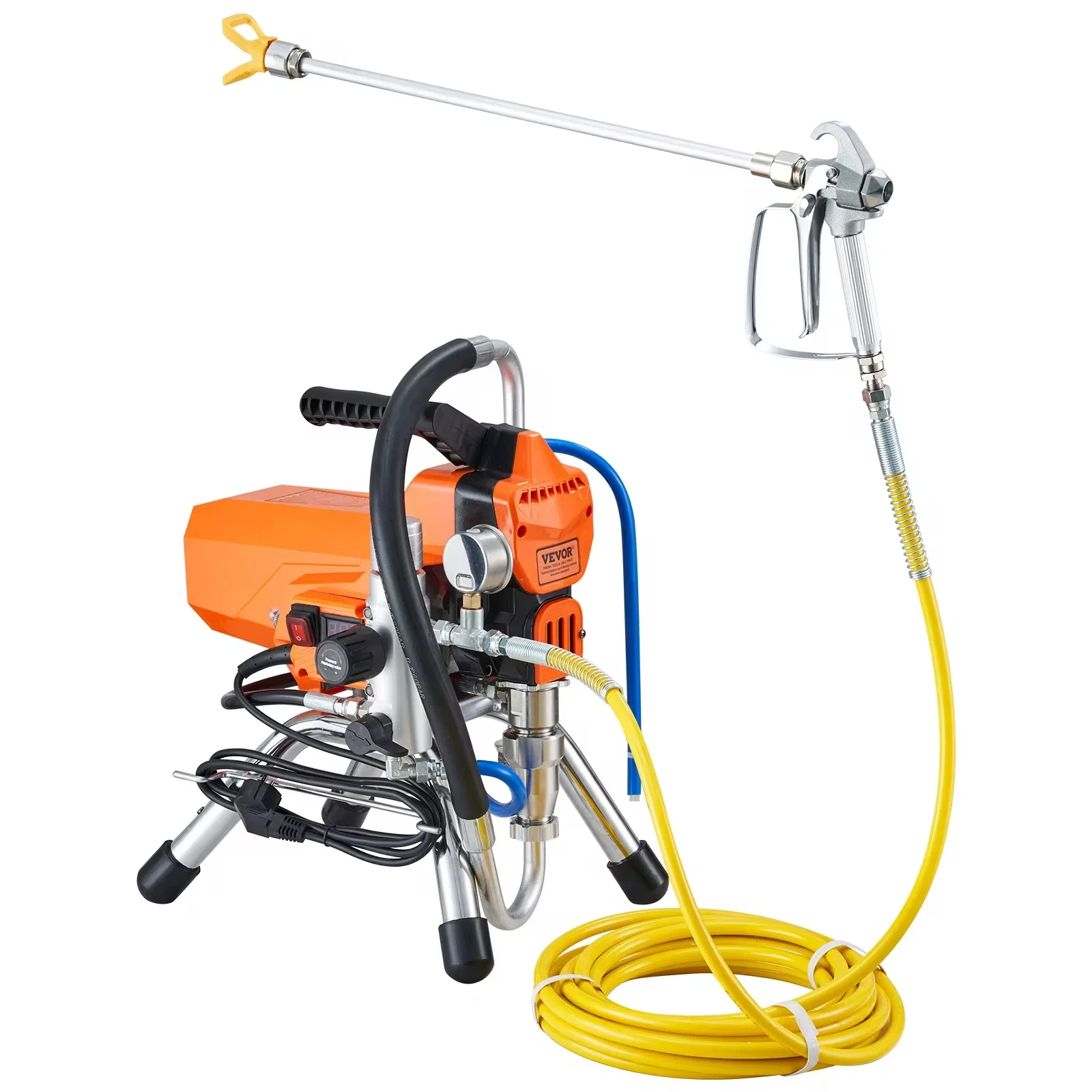 VEVOR Airless Wall Paint Spray Gun with high pressure pipe 2000W Wall Sprayer Machine Spraying for Water-based and Oil-based