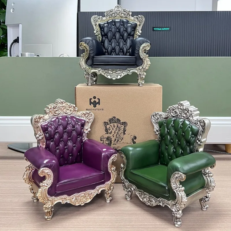 

In Stock HAOYUTOYS 1/6 Scale Single Sofa Upgraded Version Pu Leather Retro Carved Armchair For 12 Inch Action Figure Display