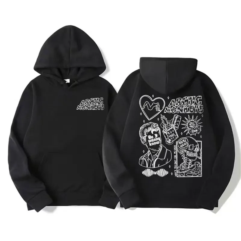 Rock Band Arctic Monkeys Doodle Art Hoodies Men Women Autumn/Winter Warm Pullovers Vintage Fashion Hooded Sweatshirts Streetwear