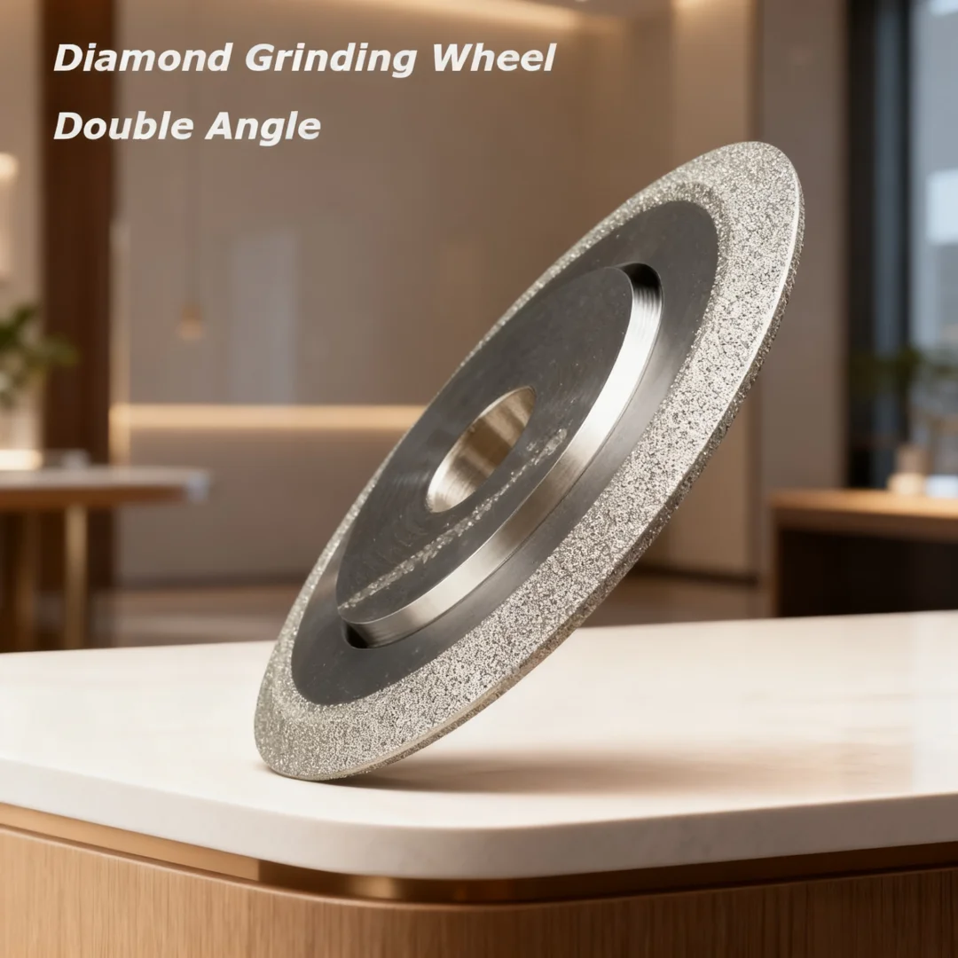 Grit150~320 SDC Electroplated Diamond Grinding Wheel Double Beveled Angle 45° 60° 90° for Grinding Alloy Ceramic Tungsten Steel