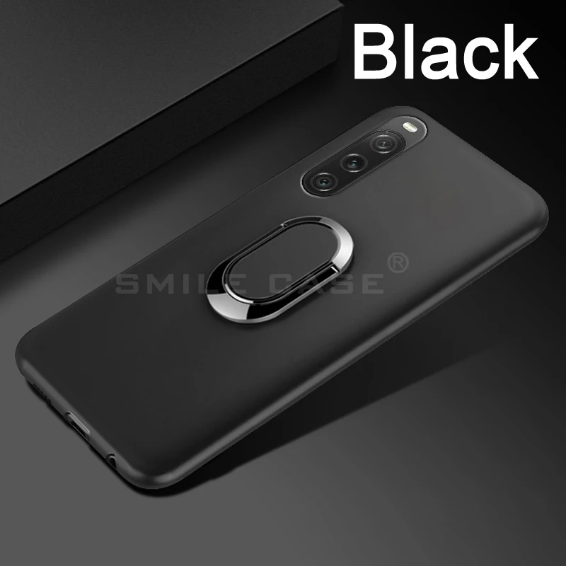 Phone Funda for Sony Xperia 10 V Case 6.1 Inch Red Black Blue Finger Ring Soft Silicon Cover for Sony Xperia 10 V Capa