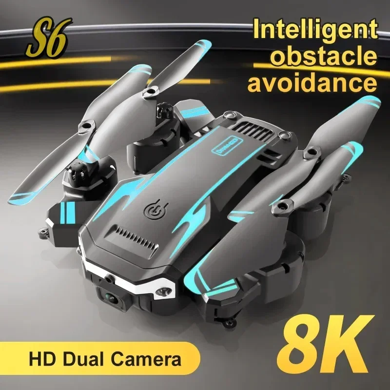 

NEw S6 Intelligence Folding Drone 8K HD Dual Cameras Smart Obstacle Avoidance Remote Control Aerial Photography Aerocraft Gift