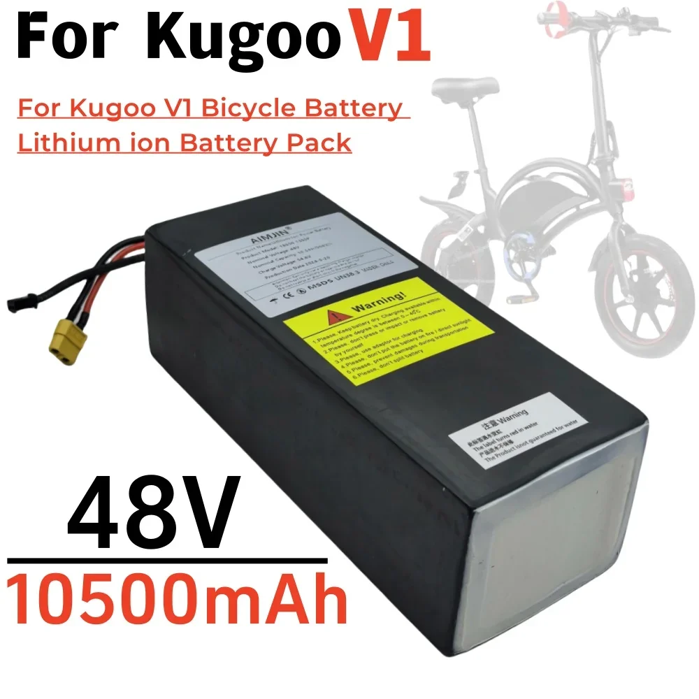 For Kugoo V1 Bicycle Battery 48V 10500mAh/504Wh 13S3P Lithium ion Battery Pack With BMS