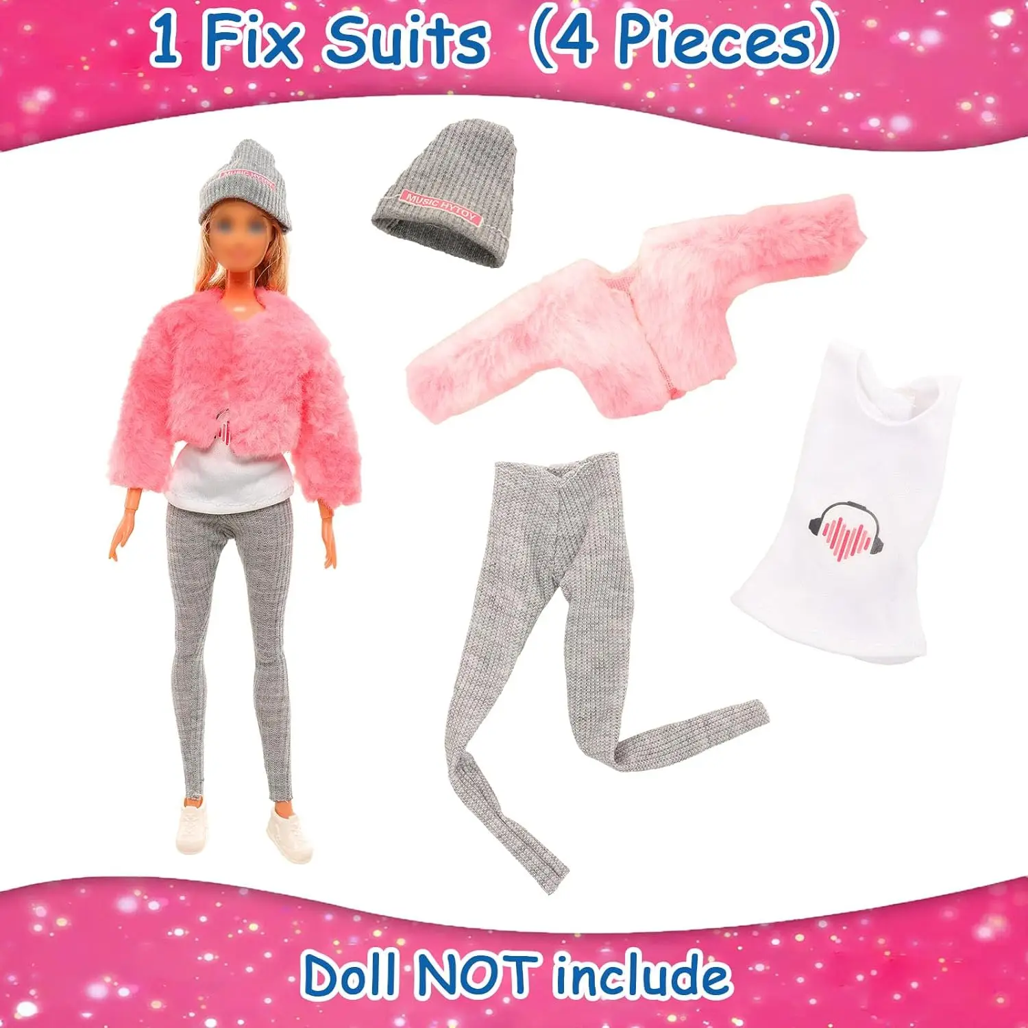 20 Pcs Doll Clothes and Accessories Include 5 Sport Suits Tops and Pants  with 2 Pockets 2 Glasses 1 Scooter 10 Shoes for 11.5