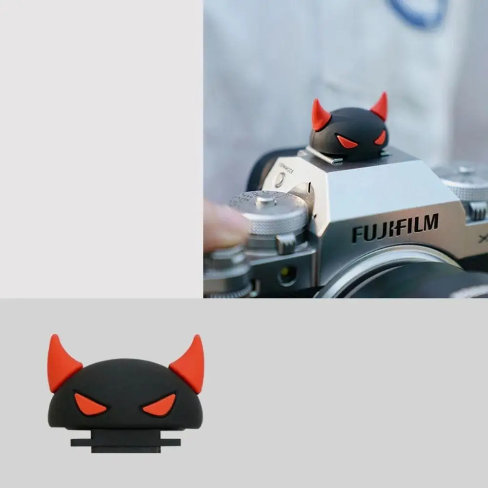 PVC Hot Shoe Cover Cartoon Durable Camera Flashlight Supplies Little Devil Cute for Canon/Nikon/Fujifilm/Samsung/Leica/Olympus