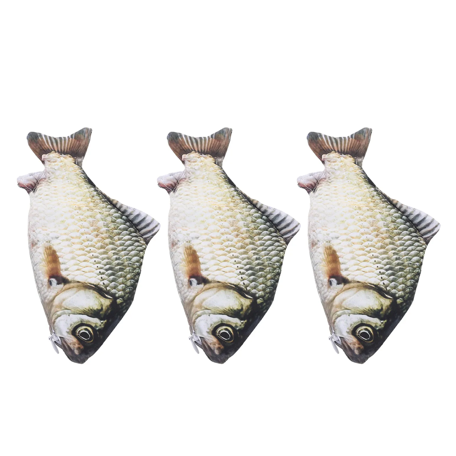 

3Pcs Cute Fish Pencil Bag Realistic Carp Design High Capacity Pencil Case for School Stationery Organization Funny Pen Pouch