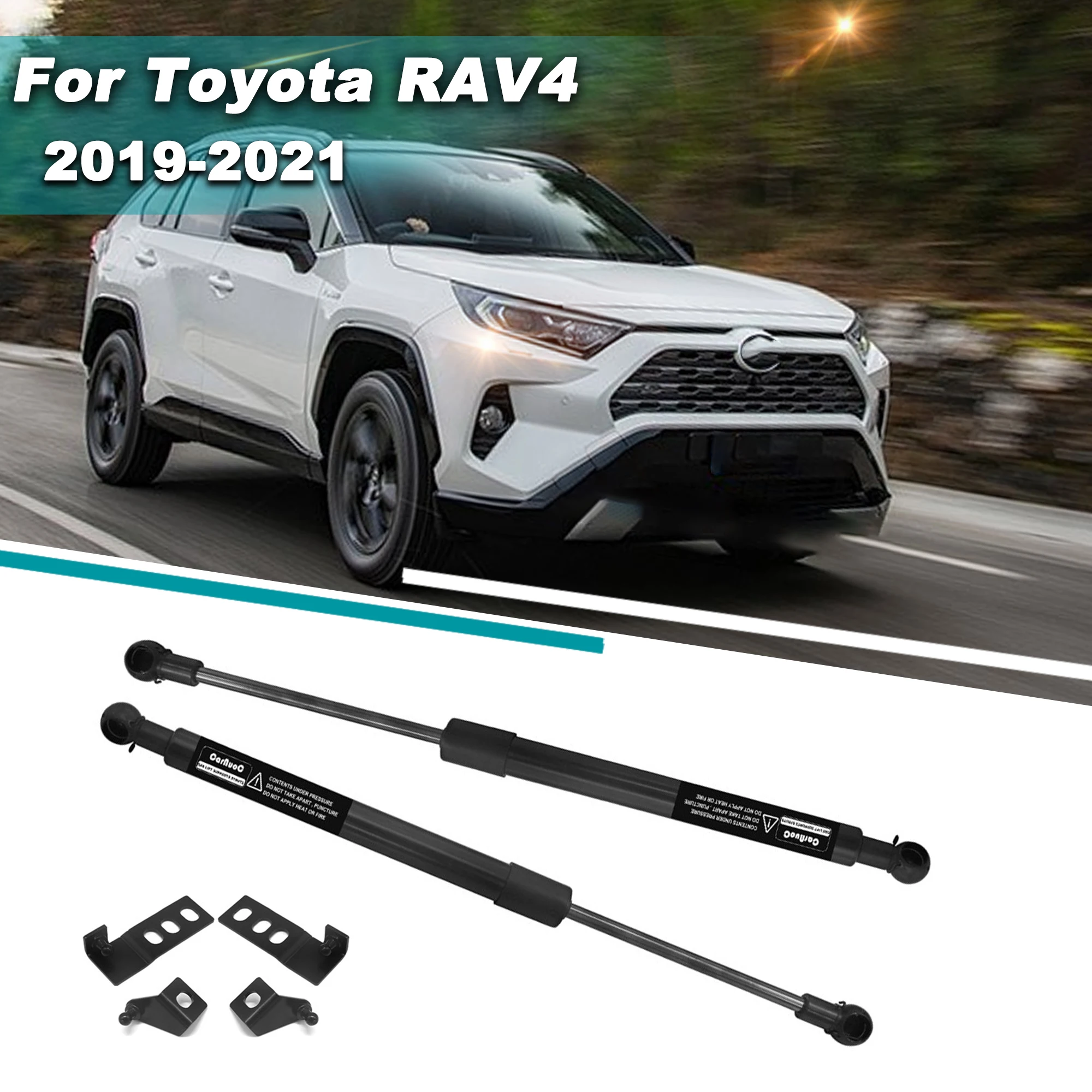 

For Toyota RAV4 Car Front Bonnet Hood Lift Support Gas Struts Kit 2019 2020 2021 Engine Shock Absorb Assist Accessories