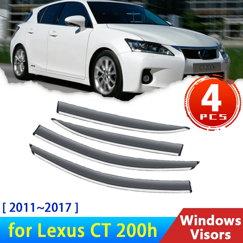 

Козырьки для боковых окон автомобиля Lexus CT 200h CT200h 2011 ~ 2017, аксессуары, дефлекторы, защита от дождя и бровей, Ветрозащитный Козырек 2016 2012 2014