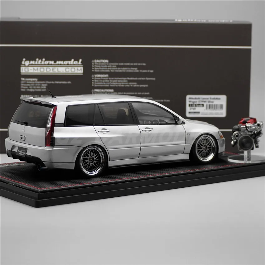 IG 1:18 Lancer Evo lution CT9W motor plateado 4G63 JDM simulación Edición limitada resina Metal estático coche modelo juguete para regalo
