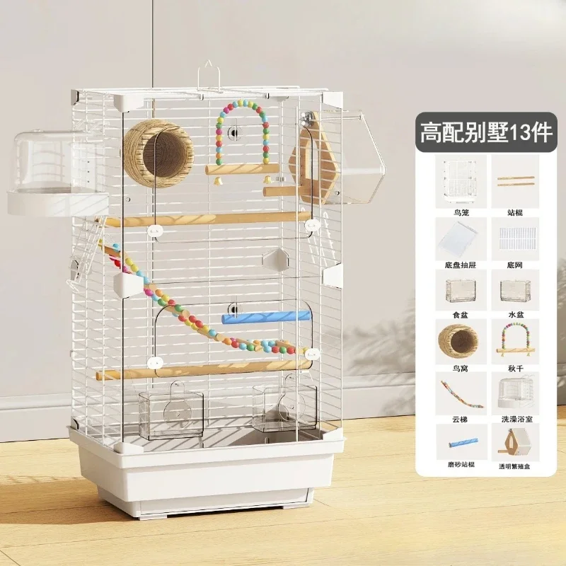 

Birdcage Parrot Bird Cage Living House Villa Birdcage Home Large Space Viewing Cage Oiseaux Bird Accessories Bird Cage Parrot