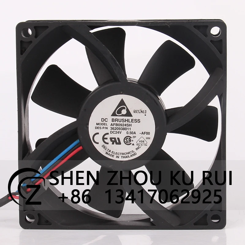 

AFB0924SH Case Fan for Delta DC24V 0.5A 90x90x25 9cm 9025 Conversion Large Air Volume Dual Ball Bearing Cooling Fan