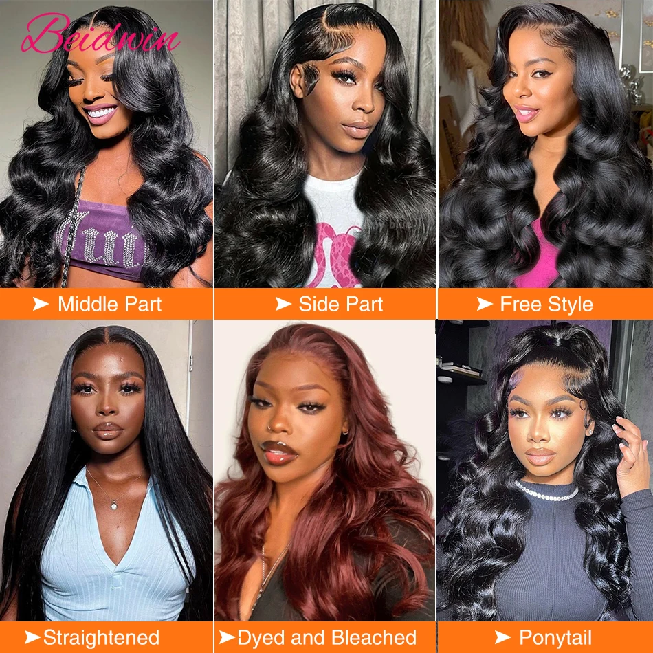 Perruque Lace Front Wig Body Wave Naturelle, Cheveux Humains, 13 Tages, Sans Colle, Pré-Customisés, HD