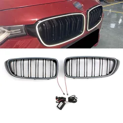 Front LED Grills Upper Bumper Radiator Facelift Racing Grille For BMW 3-Series F30 F31 320li 325i 328i 335i 2013-2018 And Light