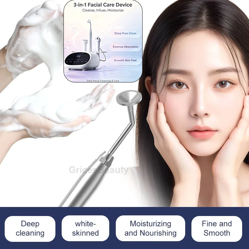 2026 Portable 3pcs Handles Facial Care Tool Facial Clean Device Pore Shrinking Professional Aesthetic Equipment Anti Aging