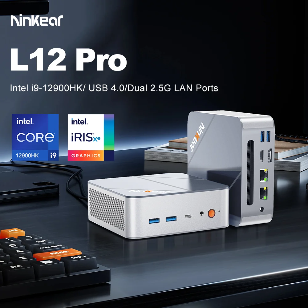 Ninkear L12 Pro Mini PC Intel Core i9-12900HK, 14 Cores 20 Threads, 16GB DDR4 RAM, 1TB SSD, Compact Desktop Computer for Home Office, Everyday Multitasking, Study, Web Browsing and Home Entertainment