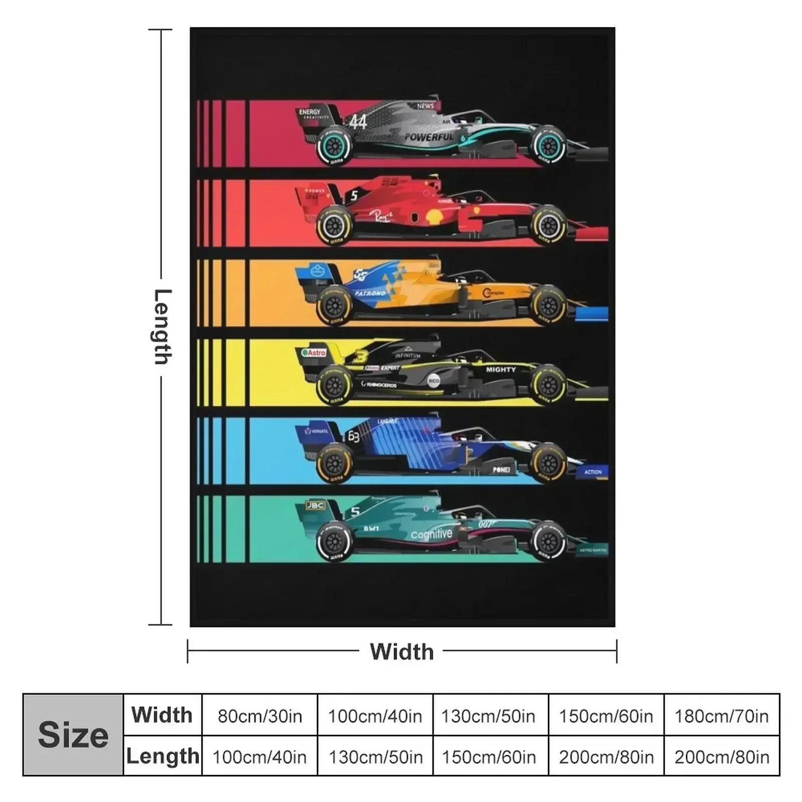 Formula Racing Cars 2023 Throw Blanket Multi-Purpose Softest Retros Summer Beddings Weighted Soft Big Blankets