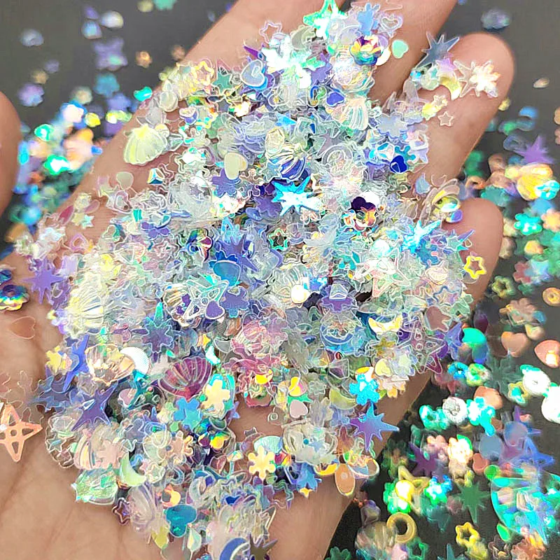 Mix Moon Star Heart Nail Sequins for Craft Glittering Crystal Loose Sequin Paillettes DIY Manicure Nail Art Decoration Confetti