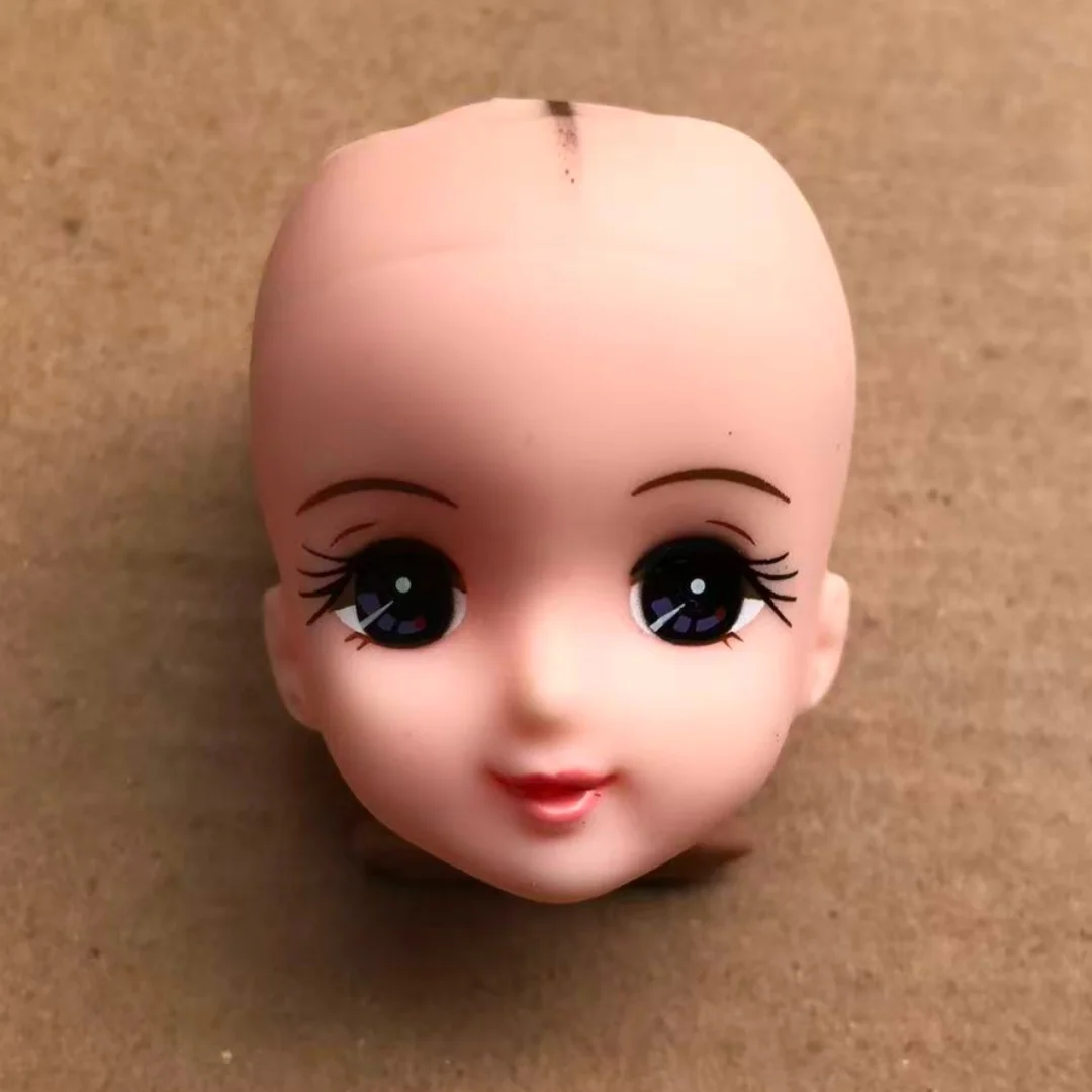 DIY ドレッシング リカ 白い肌のハゲ人形ヘッド ジェニー かわいい人形パーツ アクセサリー スキンケア メイクアップ シミュレーション フェイクヘアデザイン
