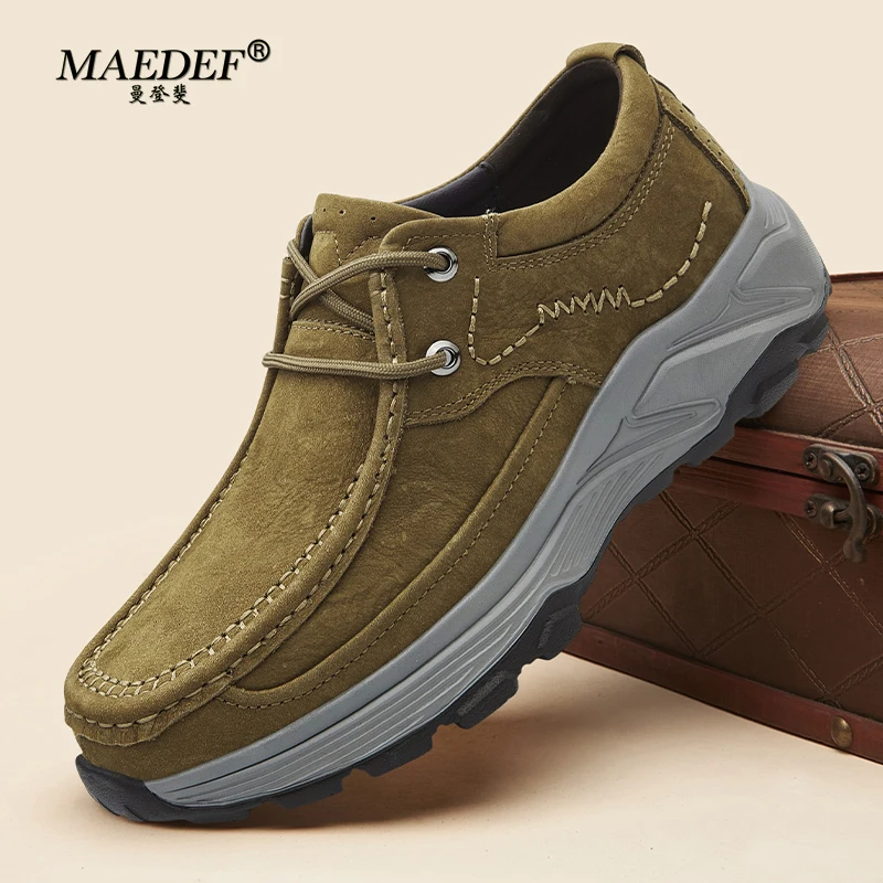 

MAEDEF Men's Loafers Casual Shoes Flat Walk Mens Loafers Sneakers Moccasins Handmade Retro Leisure Driving Man Business Shoes
