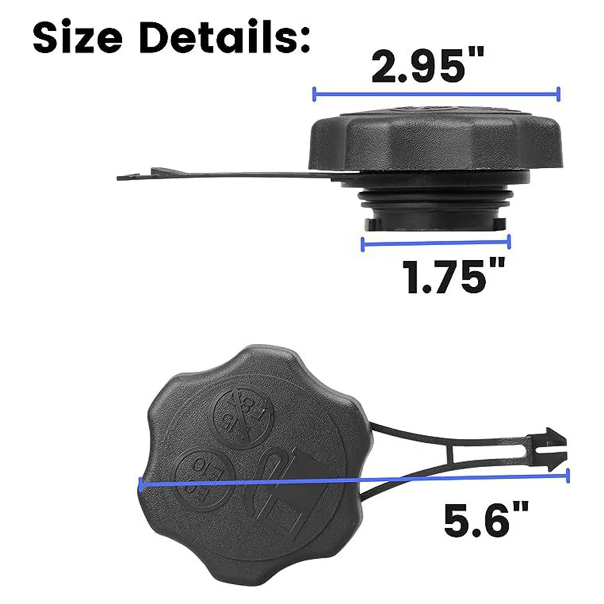 

ABYA 594061 Gas Cap Replacement Fit for Lawn Mower, Fuel Tank Cap for & Stratton 675Exi 725Exi Engine Gas Tank Cap 1Pc
