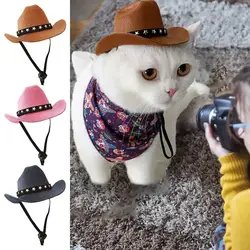 British Pet Dog Hat Star Cowboy Hat Pet Supplies Adjustable Dog Costume Top Hat Headwear Pet Hat Dogs Caps Pet Sun Hats for Cats