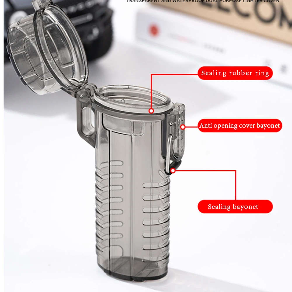 Waterproof Lighter Case for BIC Classic Lighter J6 EDC Cigarette Case Lighter Holder Sleeve for Regular Lighter