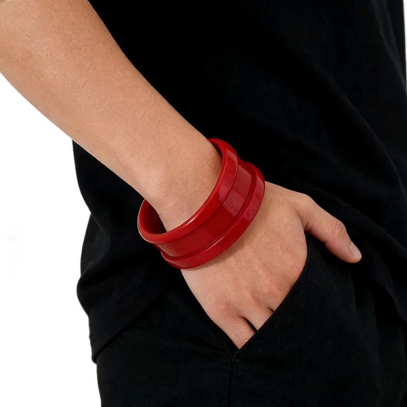 Wide open cuff bangles for women resin statement bangles red white punk cool jewelry new in 2026