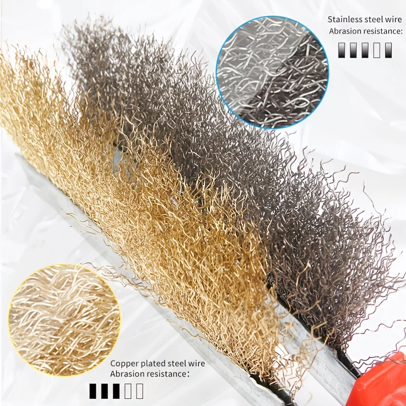 Steel Wire Brush/Wooden Metal Rust Removal Roller Brush Polishing Barbecue Cleaning Brush Suitable for Cleaning Barbecue Grilles