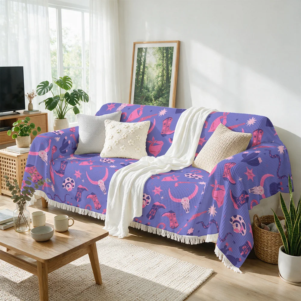 Decorative Sofa Throw Blanket Hippo Print Living Room Couch Cover Stylish Indoor Outdoor Throw for Bedding Home Decor Gift