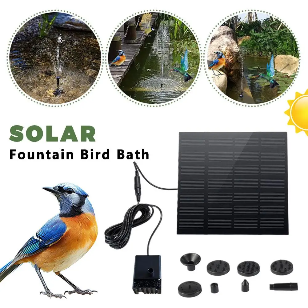 

Плавающий солнечный фонтан для купальни для птиц, декоративный плавающий фонтан для пруда в саду или на открытом воздухе