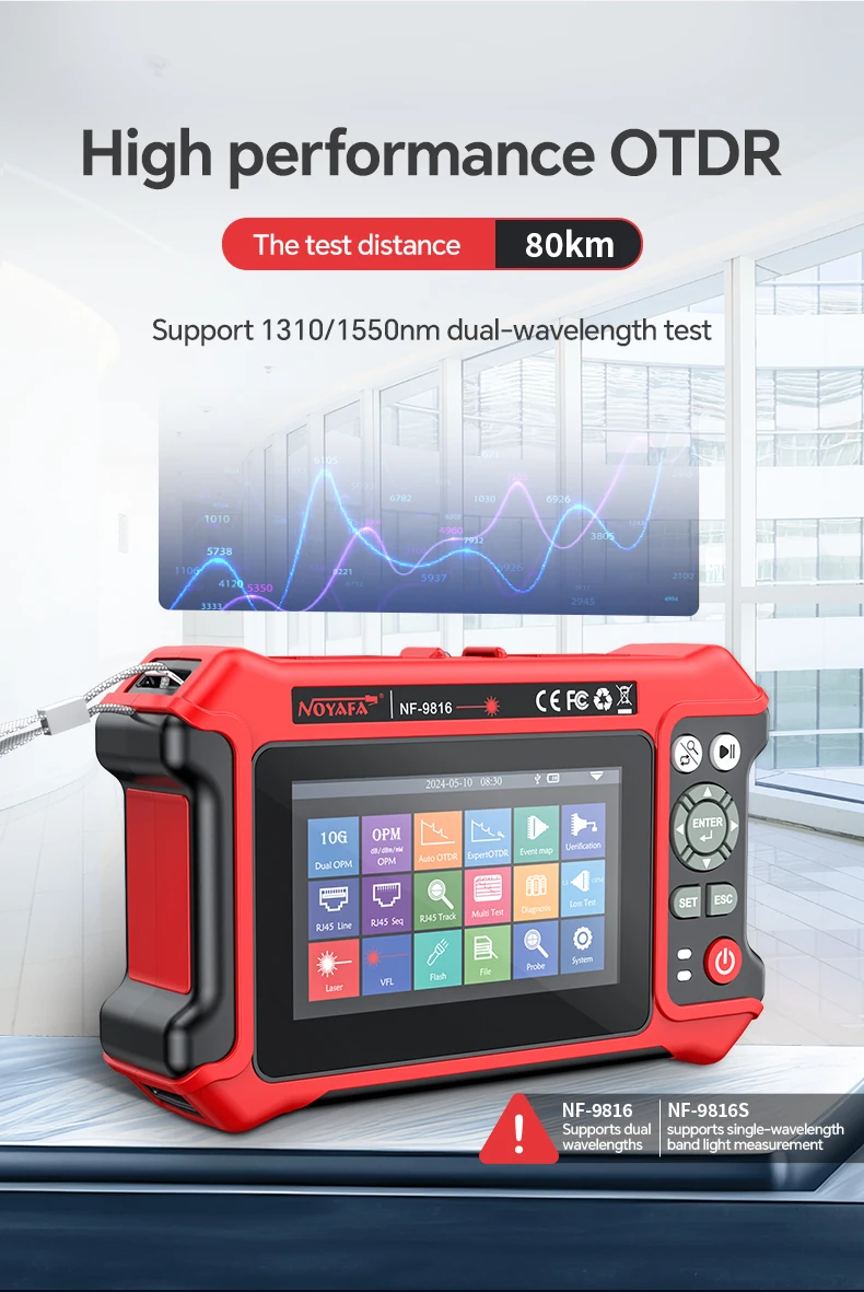 NOYAFA Mini OTDR 1550nm 26dB Optischer Reflektor Aktiver Glasfaser-Live-Tester Optisches Reflektometer OPM VFL OLS IOLA – Detail 4