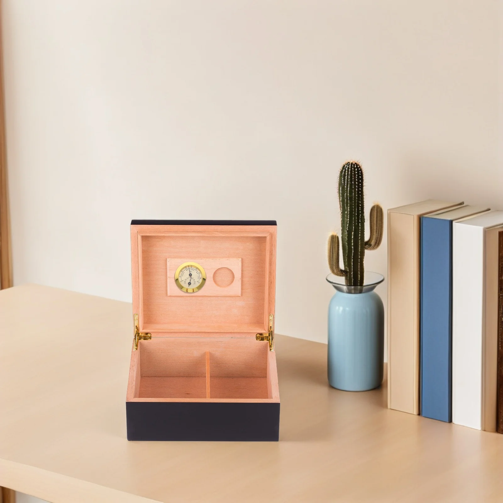 

50Mm Cigar Humidity Monitor Hygrometer For Cabinet Storage Embedded Round Temperature Gauge Gold Mechanical Analog Accessory