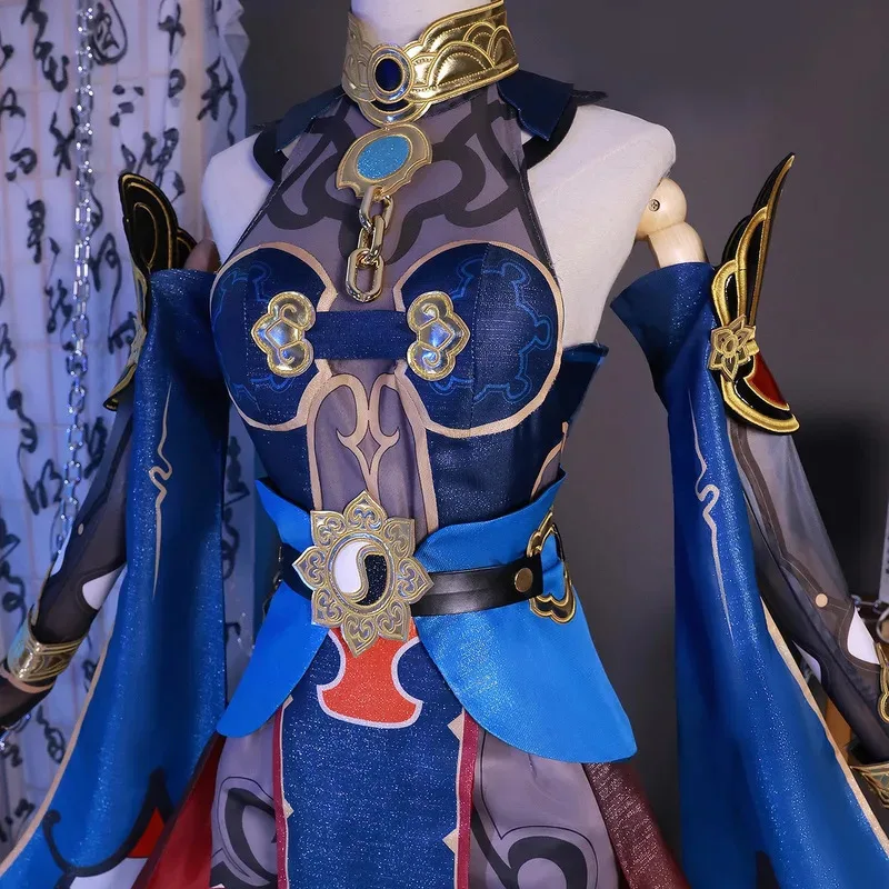 Az15Honkai 스타 레일 의상 풀 세트 Hanya 드레스 유니폼 복장 Han Ya 코스프레 가발 신발 판사 Ten-Lord