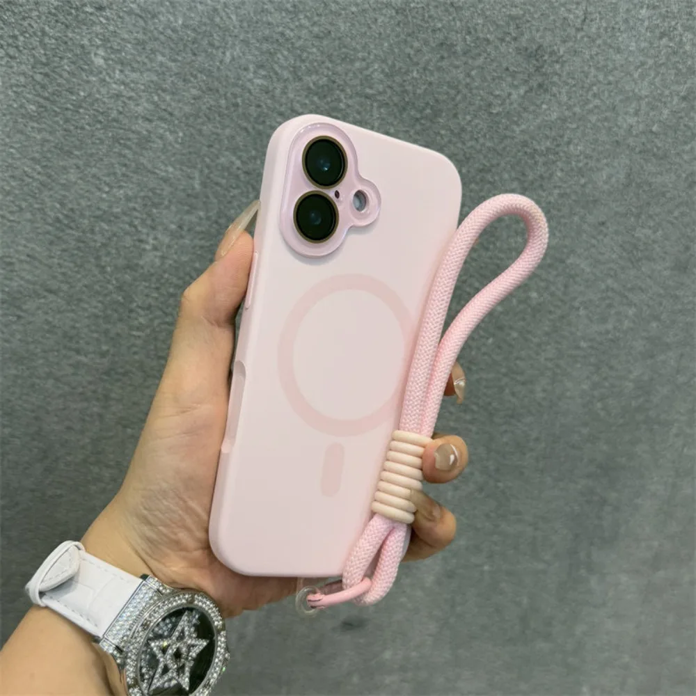 

For iPhone 17 Pro Max Case Sakura Pink Magnetic Silicone with Lens Protector Compatible with iPhone 16 15 14 13 12