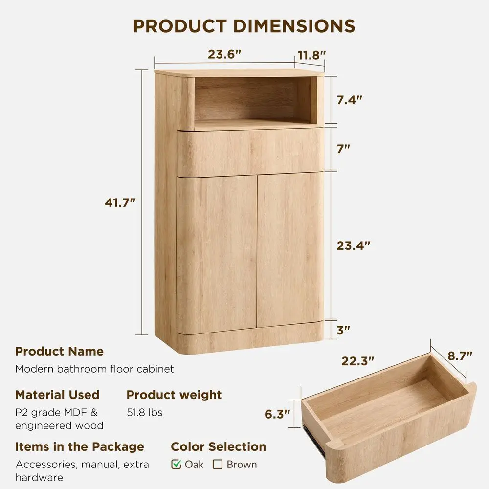 

Современный минималистичный шкаф для ванной комнаты с регулируемой полкой, выдвижным ящиком и магнитной защелкой, деревянный шкаф для хранения вещей