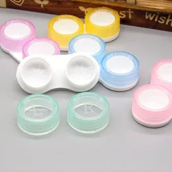 Mini Round Lovely Eyes Contact Lenses Case Container Box Bag Women Travel Kit Cute Girl Small Contact Lens Case Box Case